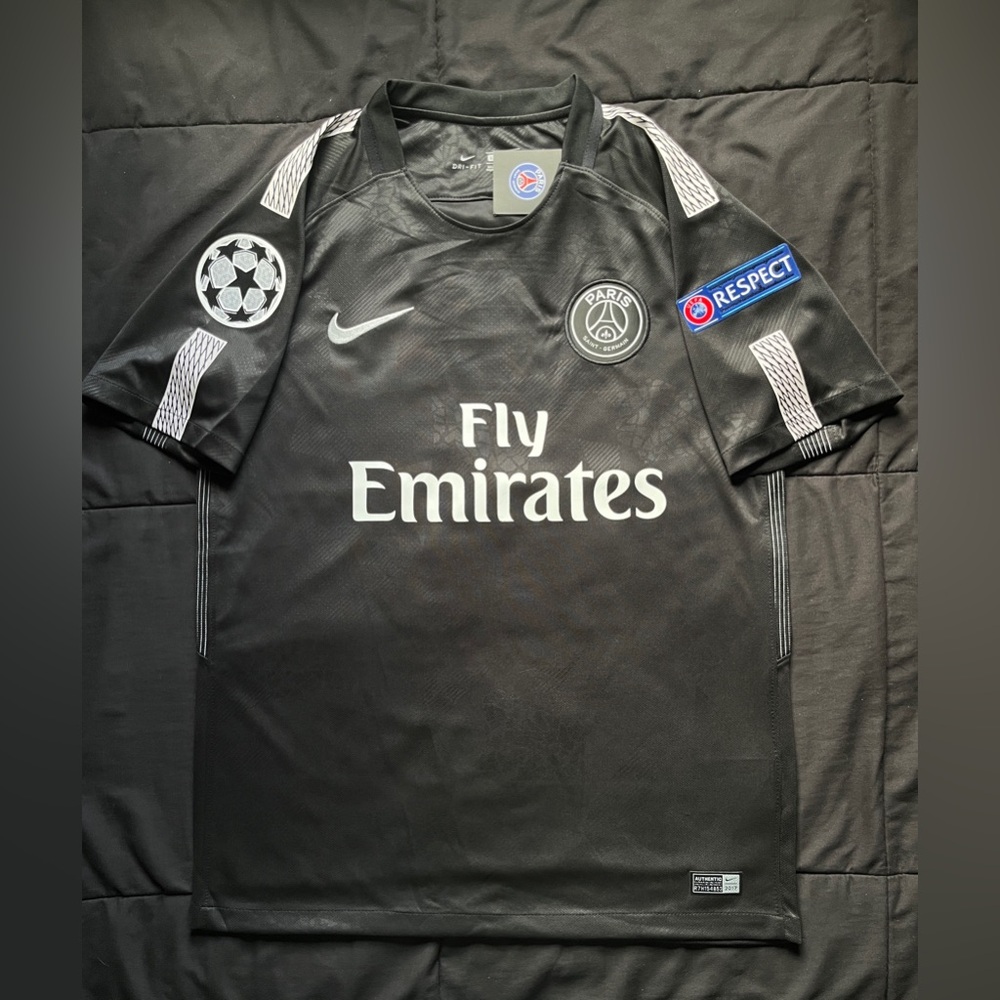 Neymar Jr #10 PSG Black Retro Jersey Soccer UCL Away S-L Paris